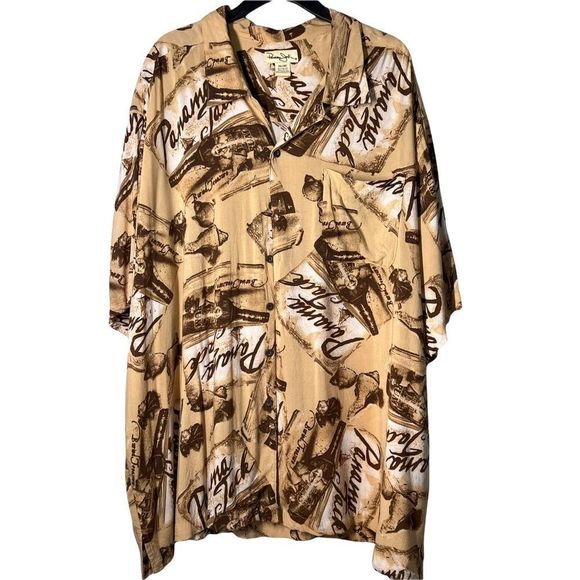 PANAMA Jack Mens Sz 3XL Hawaiian Shirt Rum Graphic Image Print - Picture 1 of 8